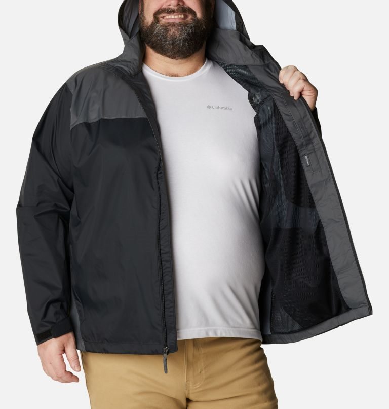 Men's Columbia Glennaker Lake Rain Jackets Black | Plus Size CA-Q5603